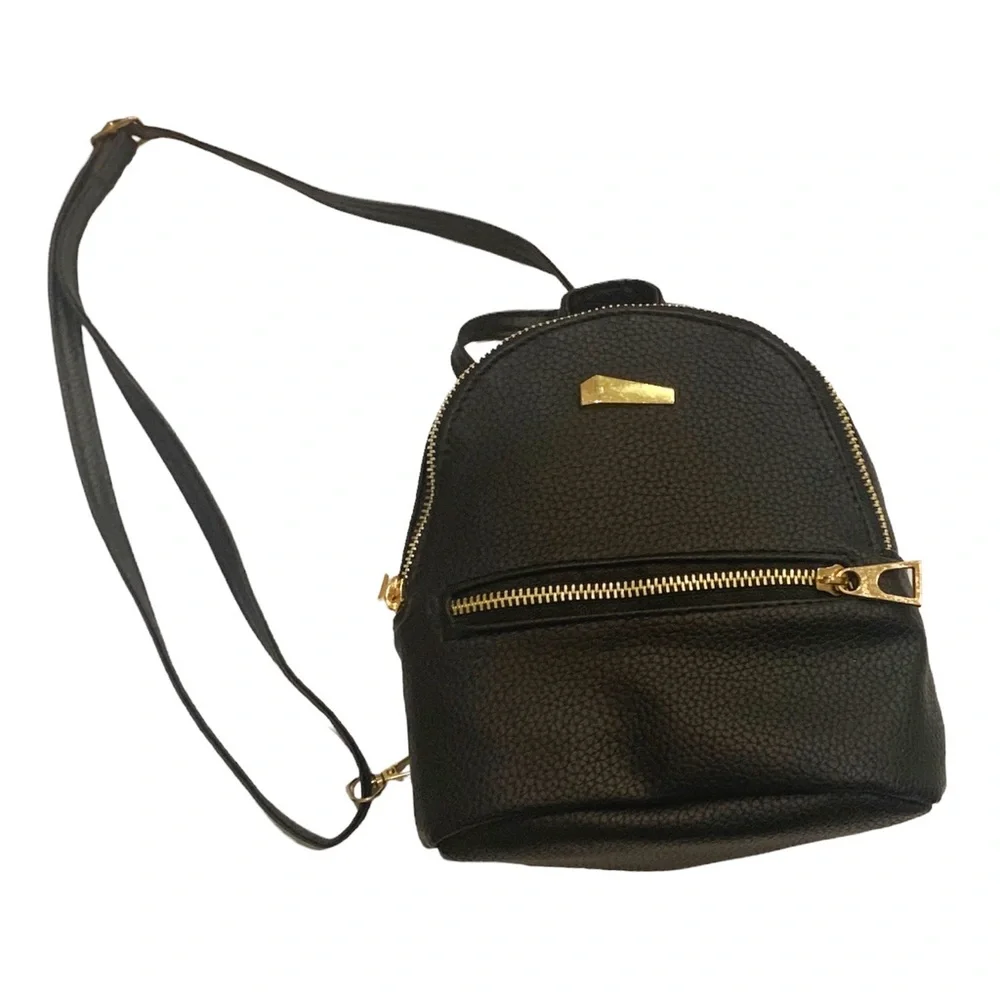 Flash Sale Backpack Black PU Leather Mini Backpack/Shoulder Bag
